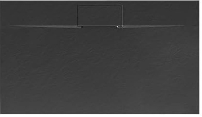 VBChome Duschwanne 120 x 80 x 2,5 cm Schwarz Steinstruktur Duschtasse Extra Flach Rechteckig Ablaufgarnitur Abdeckplatte SMC Verbundwerkstoff Universelle Installation Siphon Rechteckig 80x120 cm Lang