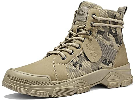 TPTOP Stivali Militari Mimetici Uomo Scarpe da Trekking Traspirante Stivali Combat Forze Speciali Scarponi Tactics Combattimento Tattici Stivali Caccia Trekking Desert All'aperto,A-43EU