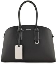 Emporio Armani Handtasche aus regeneriertem Leder EW000364 AF119331 UC001 schwarz, Schwarz