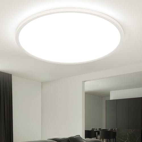 EASY EAGLE Plafon LED Techo, 50CM Superficie Panel Led 4000K, 52W Lámpara de Techo Moderna, Luz LED Techo Para Oficina Dormitorio Salon Cocina Comedor Balcón Baño, Redondo