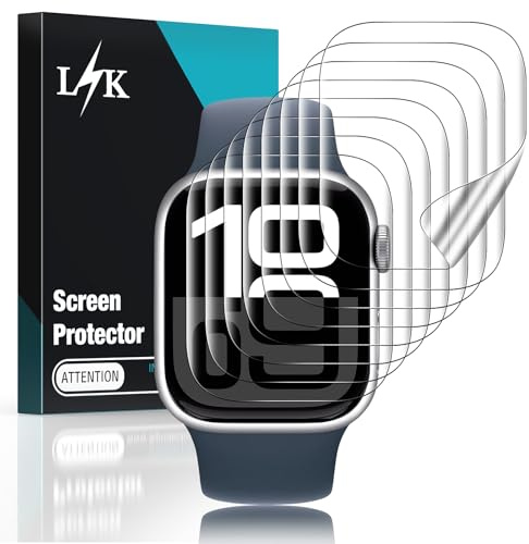L 8-pack för Apple Watch serie 11/10 46 mm skärmskydd, självläkande TPU-skärmskydd, repfritt 0 bubblor, HD-beröringskänslig, uppgradera flexibel film för iWatch S11/10 46 mm