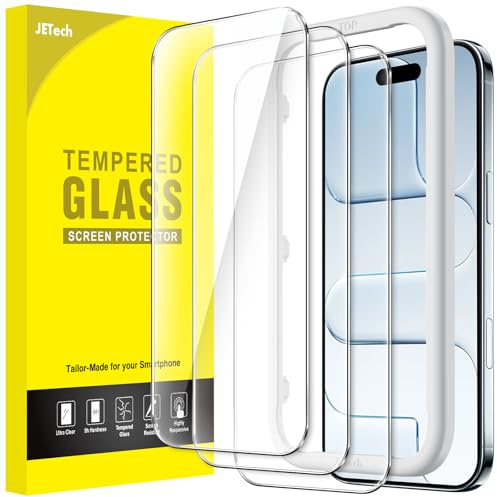 JETech Protector Pantalla para iPhone Air, Cristal Vidrio Templado con Marco de Instalación Fácil, 9H Dureza, Amigable para Funda, 3 Unidades