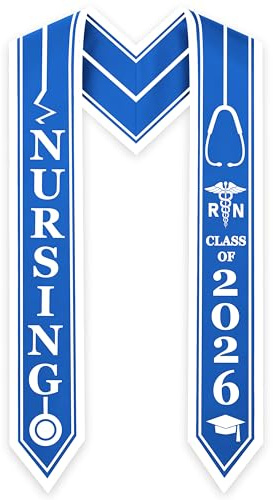 KEWUFD Class of 2026 Nursing Graduation Stole Graduation Decorations Blue & White