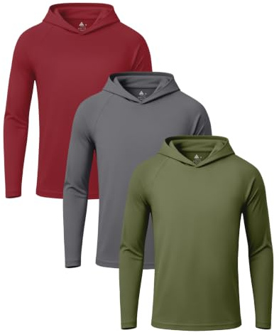 ZITY Boys Long Sleeve T-Shirt Sun Protection Hoodies UV Swim Top for Kid Rash Guard Sports Top 3 Pack Activewear Outdoor Rash Guard 6-15 Years, XL