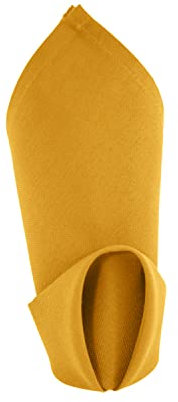 Weavric 12er-Set Stoffserviette, 51x51 cm, Waschbar, Knitterfrei, Wiederverwendbar, Goldfarben, Tischservietten mit Gesäumtem Rand, Für Hochzeit, Party, Hotel, Restaurant