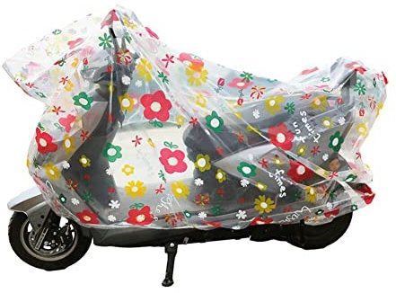 Surakey Housse Velo Exterieur 1,2x2m Couverture Vélo Transparente Jetable Housse de Protection en PE Motifs Fleurs Colorés Housse de Protection pour Vélo, Bâche de Protection pour Vélo, Moto, Vélo