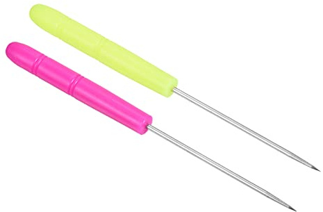 PATIKIL Bádminton Raqueta Encordado Punzón, 2 Paquetes Tenis Raqueta Cuerda Recto Punzones Guía Herramienta, Rosa Rojo, Amarillo