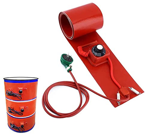 Riscaldatore per Fusto di Petrolio, Riscaldatore per Fusto in Silicone Avvolgitore Termico Elettrico per Tamburo, Riscaldatore per Serbatoio di gasolio con termostato Rotante Regolabile, per risca