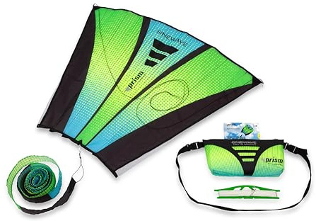 Prism Kite Technology Sinewave Aurora Mesmerizing Parafoil Kite Ready to Fly with 200 Foot Line and Removable 20 Foot Matching Tail
