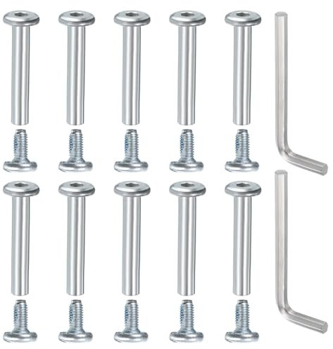 sourcing map 10 Piezas Tornillos de Enchufe para Ruedas de Patines en Línea Accesorios de Repuesto para Patines 1.42 X 0.26 Tornillos de Enchufe Hexagonales con 2 Piezas