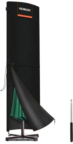 HEIMUNI Copertura per ombrellone, grande ombrellone a sbalzo da giardino, diametro 3-5 m, resistente in tessuto Oxford 420D, impermeabile, anti-UV, con asta