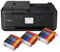 IC-Office TR7650 Farbtintenstrahl Multifunktionsdrucker 4-in-1 (Drucken, Kopieren, Scannen, Faxen, ADF, WLAN, AirPrint) schwarz + 15 XXL Tintenpatronen