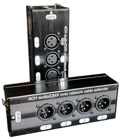 VIOPDER 1 paio di estensioni di cavi di rete Ethernet RJ45 audio XLR a 3 e 4 canali, prolunga di segnale di rete DMX512 + femmina