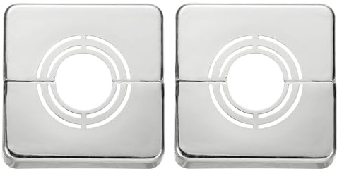 sourcing map 2 bridas divididas de pared de 0.79 pulgadas (20 mm) de plástico, cuadradas, ajustables, cubierta de tubo dividida, collar de clip debajo del fregadero, radiador para baño, cocina