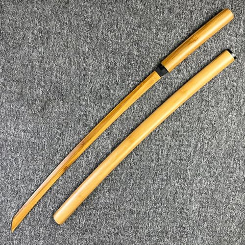 HJHUUA Spade da Allenamento Kendo in bambù,Katana in Legno,Spada da Samurai Semplice in Legno,bokken Fatto a Mano per Allenamento,Arti Marziali,Cosplay,Oggetti di Scena,Regali - 100 cm