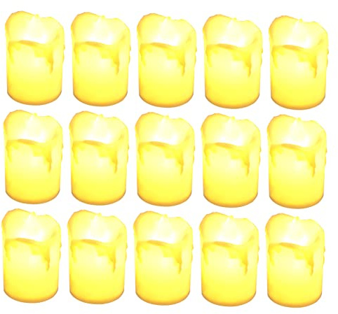 LALAFINA 24 Piezas Lámpara de Candelas LED Decorativas para Fiestas Lámparas de Luz de para Cumpleaños y Celebraciones Diseño Realista Color No Incluye Baterías