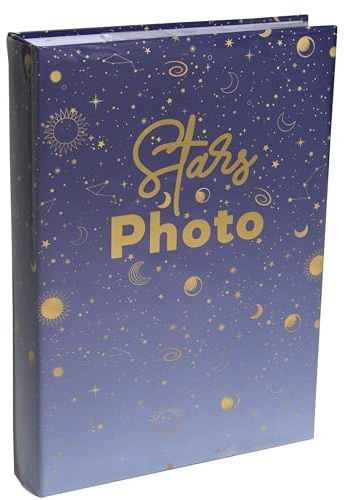 EXACOMPTA - Ref- 62113E - Cartón de 2 álbumes de fotos con bolsillos MOON - 300 fotos de 10 x 15 cm - 100 páginas - formato 22,5 x 32,5 cm - cubierta de color azul protegida por un protector de