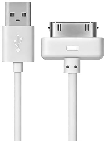 HEIZHU USB Sync and Charging Data Compatible With iPhone 4/4S/3G/3GS, iPad 1/2/3, iPod Touch/Classic, Old 30-Pin Devices, 1M, White