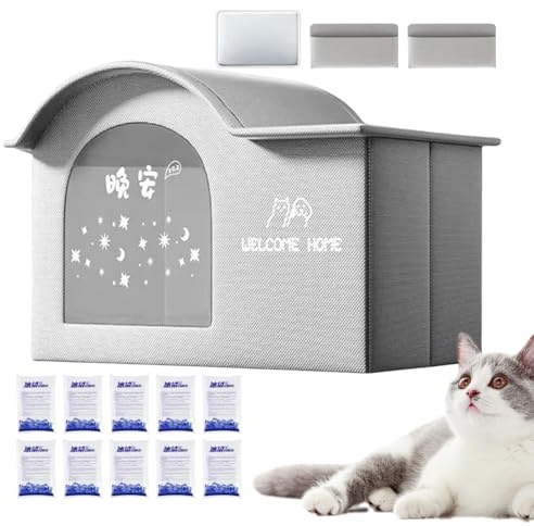 Casa Refrescante Gatos - Refugio Aislado para Perro,Refugio Plegable para Gatitos | para Exterior Interior Terraza Balcón Viaje Camping Playa Dormitorio