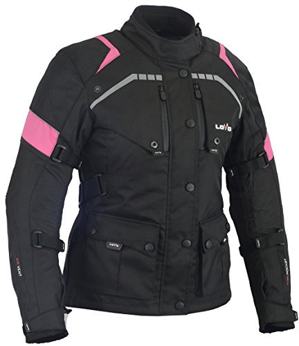 Giacca a 3/4 per moto, da donna XS nero / rosa