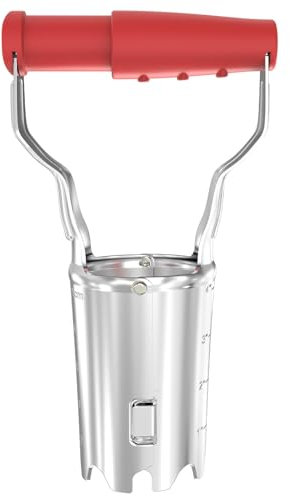 FLORA GUARD Blumenzwiebelpflanzer mit Auslöseautomatik & Tiefenskala, Zwiebelpflanzer aus 1.5mm Qualitätsstahl mit Rostschutz, Ergonomischer Griff, Pflanzhilfe für Blumenzwiebeln, Gartenwerkzeug