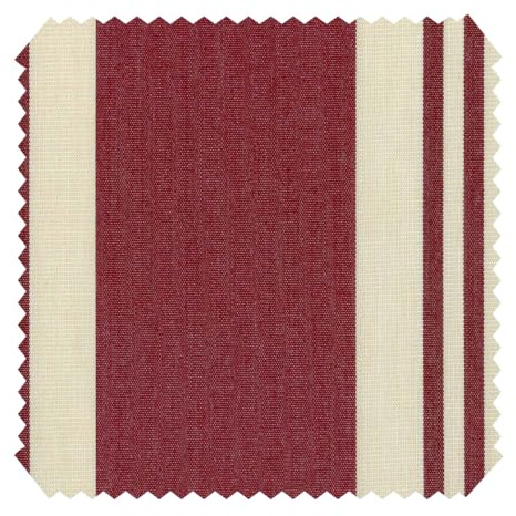 novely® ARAGON DUO CORDOBA UV+ - Premium Outdoor-Stoff - Lichtechter Möbelstoff - Polsterstoff in Baumwoll-Optik - Pflegeleichte Meterware 1lfm | Farbe: 29-05 Bordeaux Rot Creme