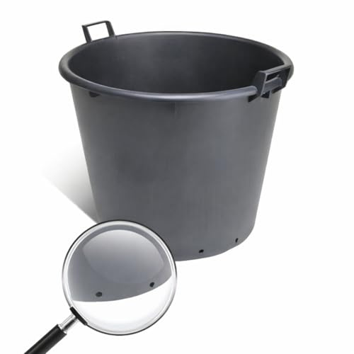Mastello in plastica nero con manici e fori mastellone tino tinozza giardino Capacità 110 Litri Vivaio di Castelletto