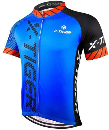 X-TIGER Camisetas de Ciclismo para Hombre Camiseta Corta Top de Ciclismo Jerseys de Ciclismo Ropa de Ciclismo Mountain Bike MTB Shirt