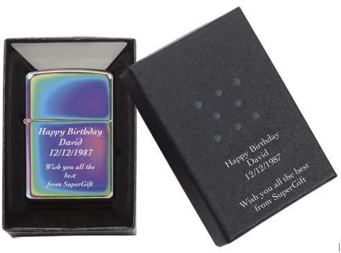 Limited Edition - Deep Laser Engraved Personalised Metal Lighter - Engraving Included for Birthdays, Anniversaries, Weddings and Valentines