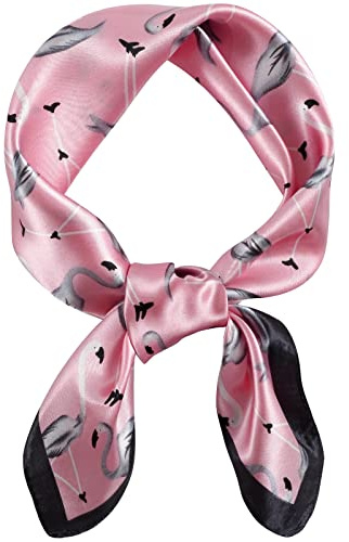 QBSM Womens 23.6 inch Satin Silk Feeling Formal Square Neck Scarf Head Hair Wraps Kerchief
