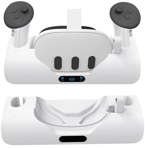 Ladestation kompatibel mit Oculus/Meta Quest3 VR-Headset und Controller, Schnellladestation mit Kontrollleuchte, Ladeständer für Quest3-Zubehör
