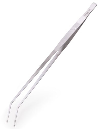 VORESTIC Curved Aquarium Tweezers 23.6 Inch, Stainless Steel Long Tongs for Fish Feeding, Reptile Feeding Tongs, Fish Tank Tool, Terrarium Tweezers, Aquarium Feeder and Aquascaping Tool