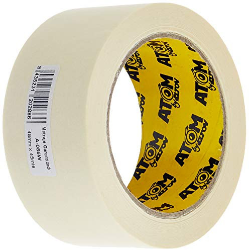Cinta de enmascarar 48mm x 45m, resistente y fácil de usar, ideal para pintores yManualidades. Perfecta para delinear y proteger superficies.