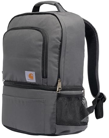 Carhartt Insulated 24 Can Two Compartment Cooler Backpack, Fully-Insulated Base, Durable Water-Resistant for Camping, Beach & Travel, Gravel