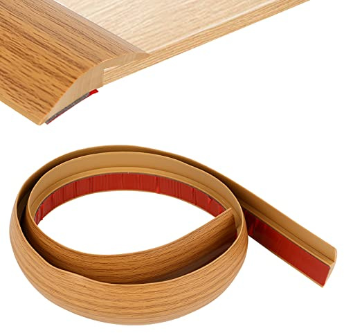 Övergångsprofil självhäftande, PVC-golv, täcklist, vinyl, övergångskant, avslutningsprofil, dörrtrösklar, slutlister, golvprofil (1, gul ek, höjdutjämning 5 mm x längd 3 m)