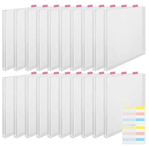scrapbook papper förvaring klar, 12 x 12 genomskinliga pappershållare organiserare med klibbiga indexflikar, organiserare för scrapbookpapper, kartong, konst- och hantverk förvaring