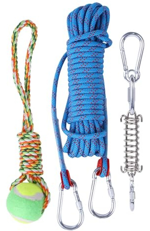 Juguete de cuerda para perro con poste de resorte, juguetes para exteriores, juguete de cuerda para masticar, juguete para perros medianos y grandes