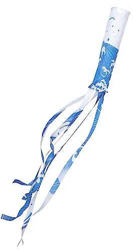 Kisangel Frühlingshänger Windsack Mit Meereswellen-Motiv Leichte Garten-Dekoration Für Sushi-Restaurants Und Festivals Robustes Outdoor-windsock Für Terrasse Garten Fronttür Wetterfest Auff