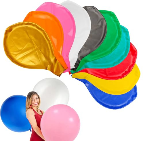LUKIUP stora ballonger, 10 stycken färgglada ballonger xxl, 36 tums ballonger, 90 cm stor färgglad ballong, jätteballonger för bröllop, födelsedagar, jul