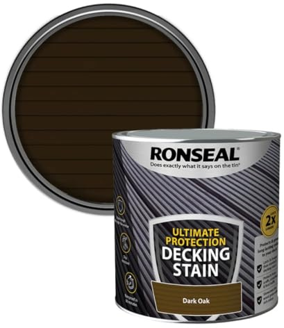 AOC24 Decking Stain Paint Sage 2.5L – Slip Resistant & Rainproof Exterior Wood Protection – Ideal for Decking, Fences & Furniture – Long-Lasting Colour for Hardwood & Softwood – (Dark Oak, 2.5L)
