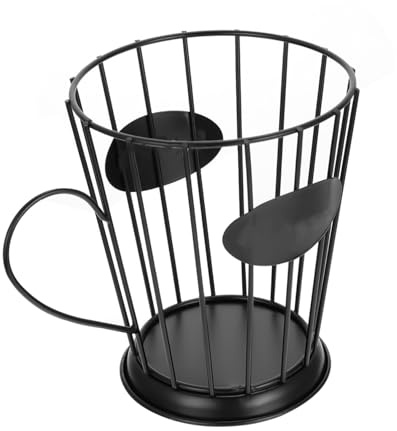 QUMIIRITY Porta Capsule Caffè in Ferro Nero Piccolo Cesto Organizer Compatto per Capsule Modo Mio Portacapsule Pratico e Resistente ad Ambienti Umidi per Cucina e Living