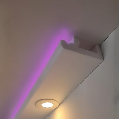 Premium C4 Ceiling Coving Size | Easy Install Crown Moulding 2 M | Paint-Ready Polystyrene Cornice | Waterproof Kitchen Bedroom Living Room (C4D 130mm x 60mm)