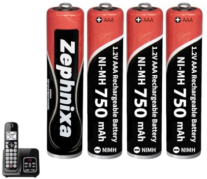 4 Pack 1.2V 750mAh Ni-MH AAA Rechargeable Batteries - Pre-Charged Low Self-Discharge AAA Battery for Panasonic, BT, Gigaset Cordless Phones | Remote Controls, Toys & More