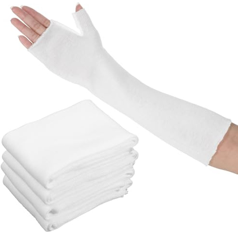 Qianyu 10 unidades de férula para el pulgar para muñeca, cómodos calcetines para brazos, calcetines de muñeca para férulas, transpirables, delgados, de material tubular, vendaje elástico para brazos y