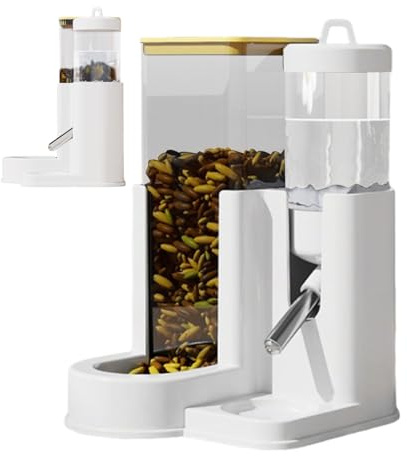 Mangiatoia Per Criceti - Borraccia Per Cincillà Da 10 Oz, Abbeveratoio E Mangiatoia 2 In 1, Distributore Automatico Di Cibo Per Piccoli Animali Per Gerbillo | Stazione Di Alimentazione Tutto In Pe