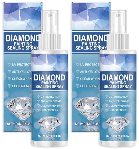 Diamond Art Sealer Spray, 2PCS 100ml High Gloss & Durable Seal, Crystal Art Glue For DIY Kits, Transparent Traceless Craft Spray