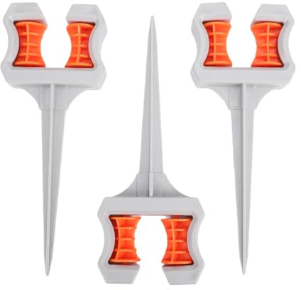 Yanmis Picos de Guía de Manguera de Jardín para Exterior, 3 Piezas de ABS Inoxidable, Juego de Estacas de Guía de Rodillos para Manguera de Césped, Clavos Protectores de de para Regar el Césped del