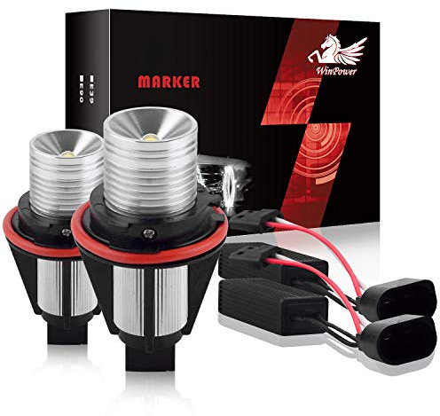 WinPower 2X 5W Angel eyes Bombillas de luces de posición 6000K blancas para E87 E39 E60 E61 E63 E64 E65 E66 E83 E53, etc.