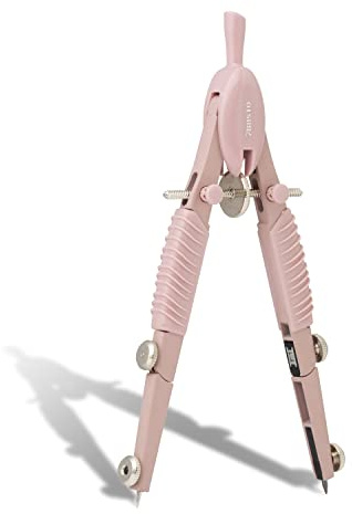 Aristo AR55817 Topline Mat Series Schnellverstellzirkel (Kreise bis 370 mm Durchmesser, Ersatzminen, Schenkel aus Zinkdruckguss) rose