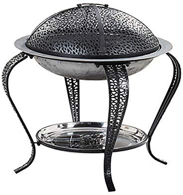 SLRMKK Hoguera al Aire Libre, Parrilla de Barbacoa de Acero para Fuego de Patio, Cuenco para Hoguera con Pantalla de Malla, para Camping, Picnic, Hoguera